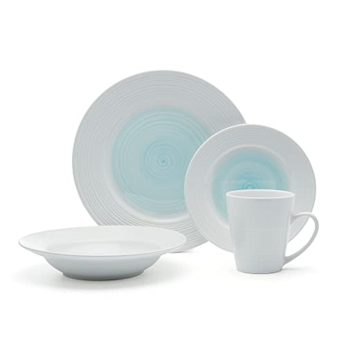 Pfaltzgraff Annie 16 Piece Dinnerware Set, Service for 4, Teal