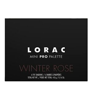 LORAC Mini PRO Matte & Glitter Eyeshadow Palette, Winter Rose | Luxuary Makeup Pallete | Metallic Colors | Cruelty Free, Gluten Free, Vegan