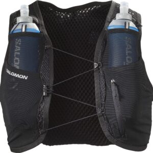 Salomon Active Skin 4 Running Hydration Pack with flasks, Black, M