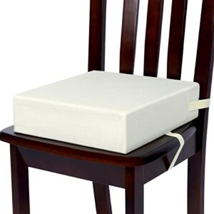 booster seat for dining table toddler, portable big size strong support booster chair for toddlers eating, linen cover detachable high density sponge baby child kid booster seat