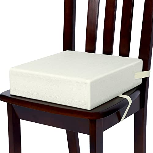 Booster Seat for Dining Table Toddler, Portable Big Size Strong Support Booster Chair for Toddlers Eating, Linen Cover Detachable High Density Sponge Baby Child Kid Booster Seat