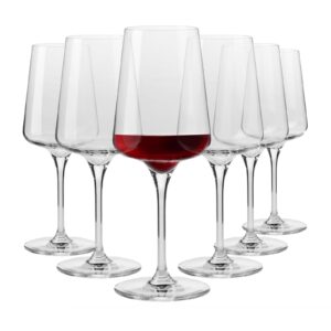 krosno red wine glasses | elegant design | set of 6 | 16.91 oz | infinity collection | traditional craft | ideal for home restaurant and party | dishwasher safe | gift idea | made in europe