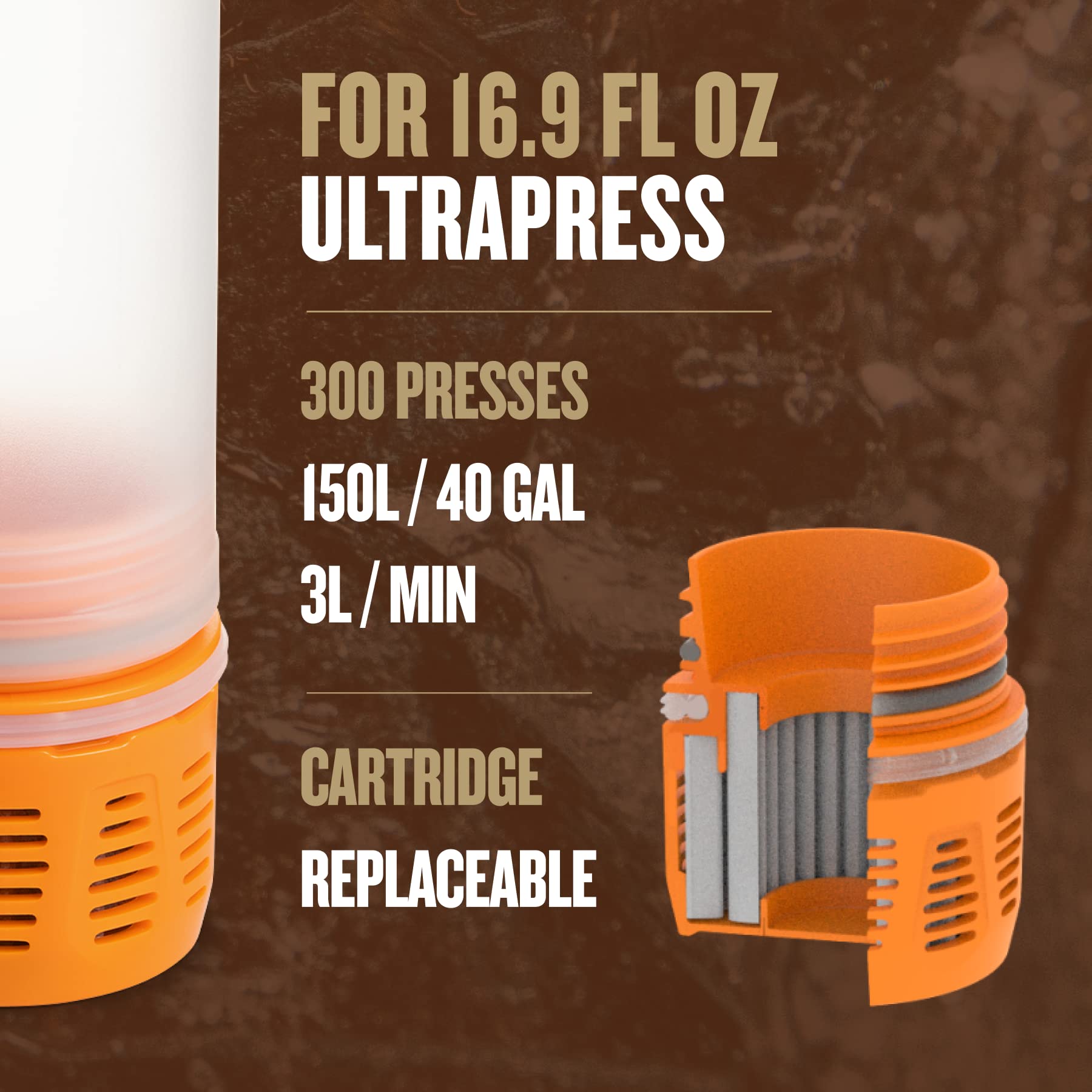 GRAYL UltraPress Replacement Purifier Cartridge - Orange