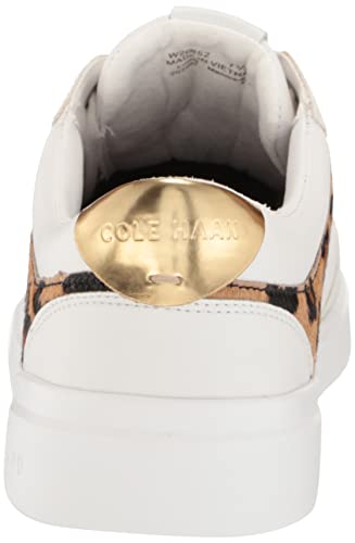 Cole Haan womens Grand Crosscourt Mdrn Tennis Sneaker, White/Ocelot/Metallic Gold, 8.5 US