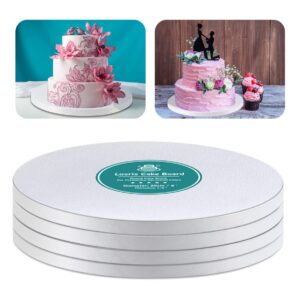 white cake drums round 14 inch cake boards with 1/2-inch thick smooth edges for multi tiered birthday wedding party cakes drum board