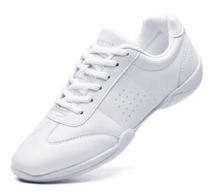 kkdom adult & youth white cheerleading shoe athletic dance shoes tennis sneakers sport training cheer shoes white us size 4.5/eu size 35