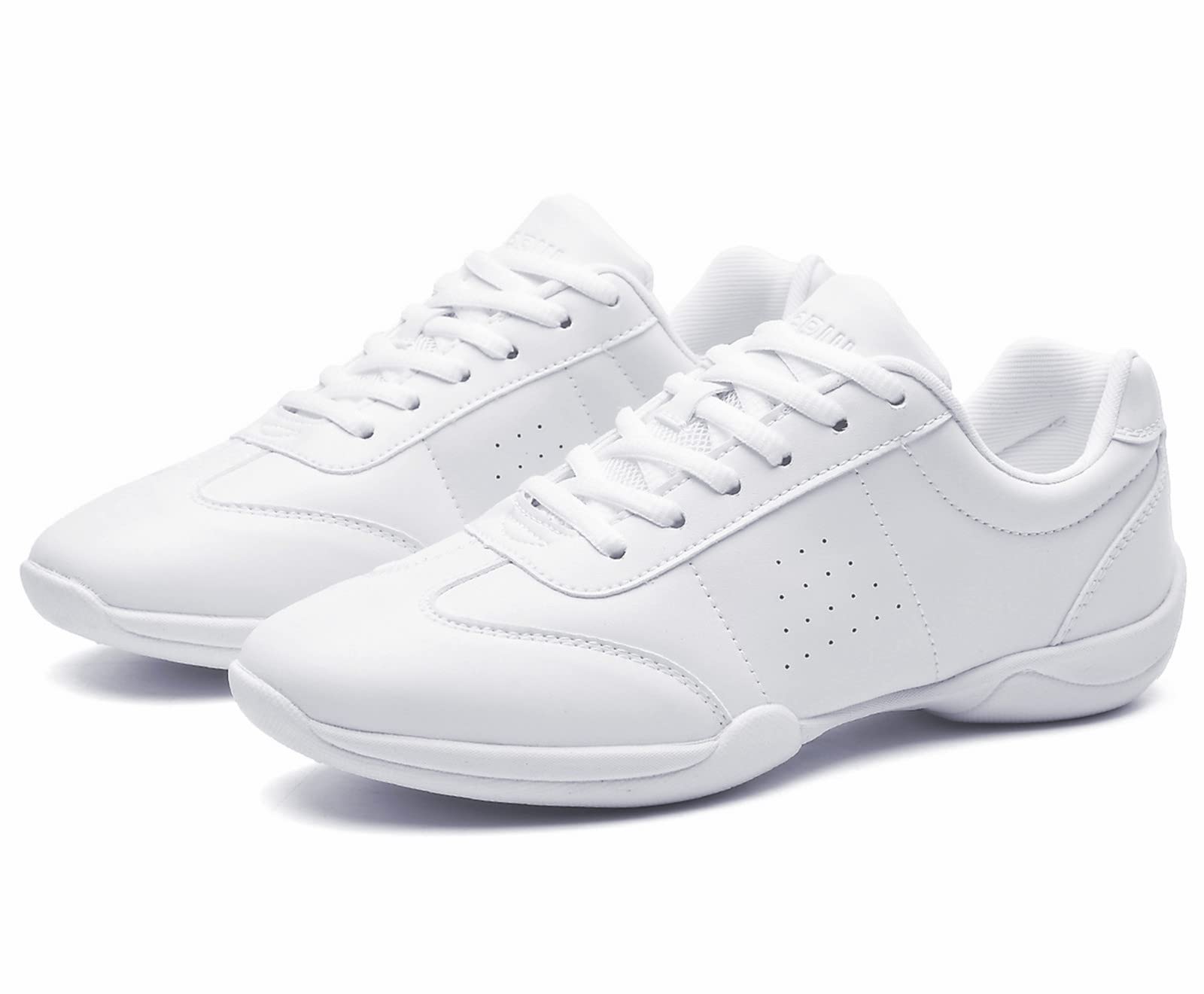 kkdom Adult & Youth White Cheerleading Shoe Athletic Dance Shoes Tennis Sneakers Sport Training Cheer Shoes White US Size 4.5/EU Size 35