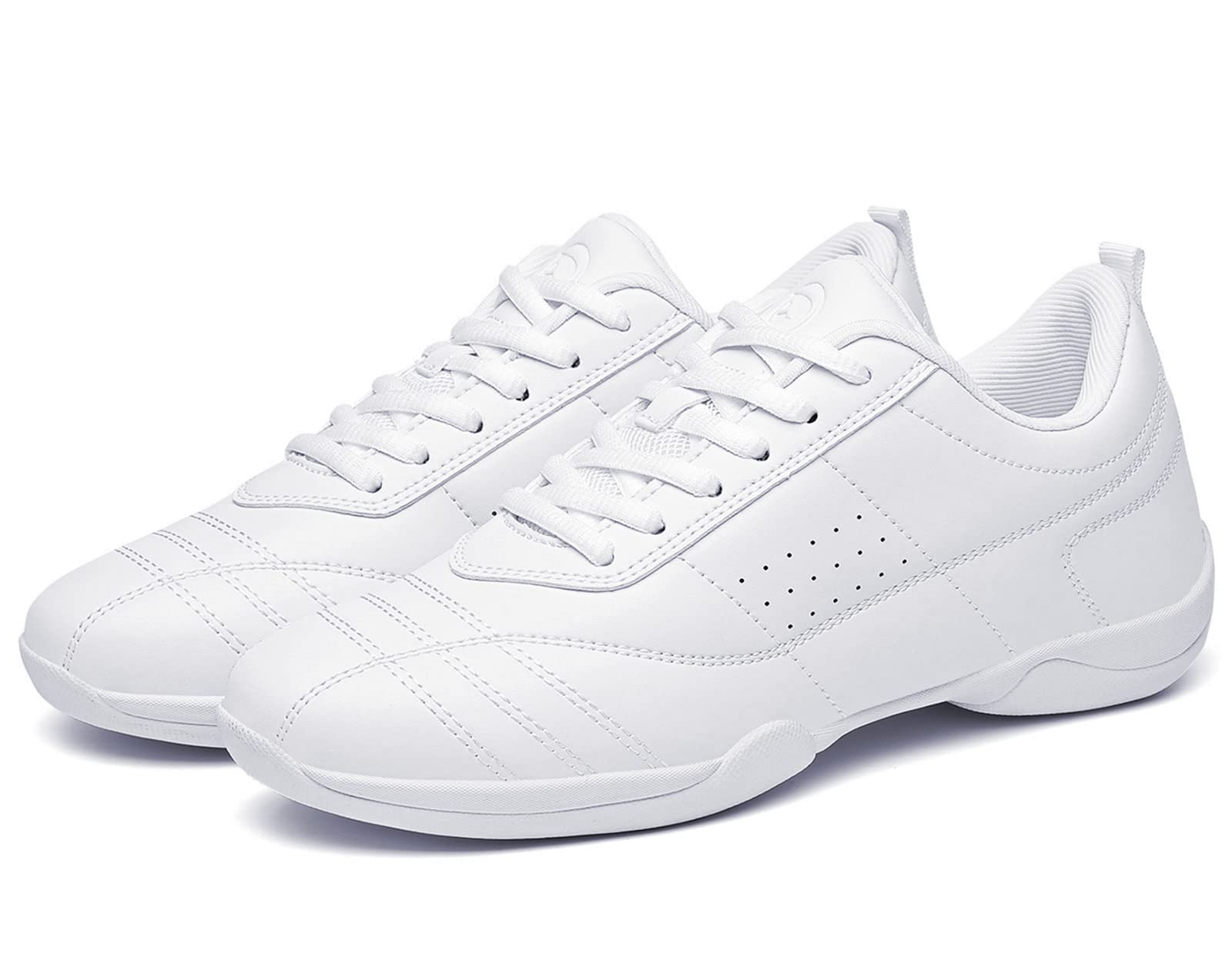 kkdom Adult & Youth White Cheerleading Shoes Athletic Dance Sport Training Shoes Competition Tennis Sneakers Cheer Shoes White US Size 8/EU Size 40