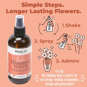 FloraLife Finishing Touch Spray for Fresh Cut Flower Bouquets and Floral Designs - Nutrient Hydration Formula - Floral Arrangement Supplies (8 oz)