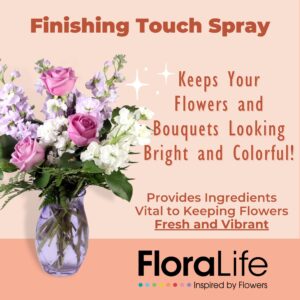 FloraLife Finishing Touch Spray for Fresh Cut Flower Bouquets and Floral Designs - Nutrient Hydration Formula - Floral Arrangement Supplies (8 oz)