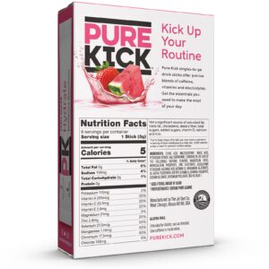 Pure Kick Hydration Singles To Go Drink Mix, Strawberry Watermelon, Includes 12 Boxes with 6 Packets in each Box, 72 Total Packets