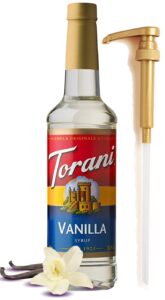 vanilla syrup for coffee 25.4 ounces for vanilla flavored coffee syrup with fresh finest syrup pump dispenser