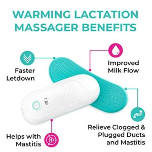 LaVie Warming Massagers 2-Pack (Pair) and Pump Strap Hands Free Pumping Bra Bundle, Massager and Breast Pump Bra Teal