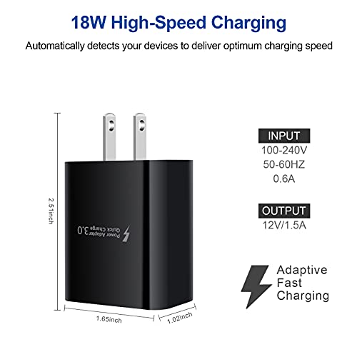 Android Phone USB C Type C Fast Charger for Motorola G9 G8 G7 Power/Edge 5G UW/Edge/G Play/G Power/G Stylus 2022 2021/One 5G UW ace/G Pure/X4 Z Z2 Z3 Z4, Fast Wall Plug Cube with C Type Charging Cable