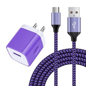 one port wall charger box, micro usb charging plug, 6ft android phone charger cord micro usb cable for motorola moto g8 power lite/moto g6 play/g5s g5 g4,e/e 2020/e7 e6 e5 e4 e3, moto turbo x g c plus