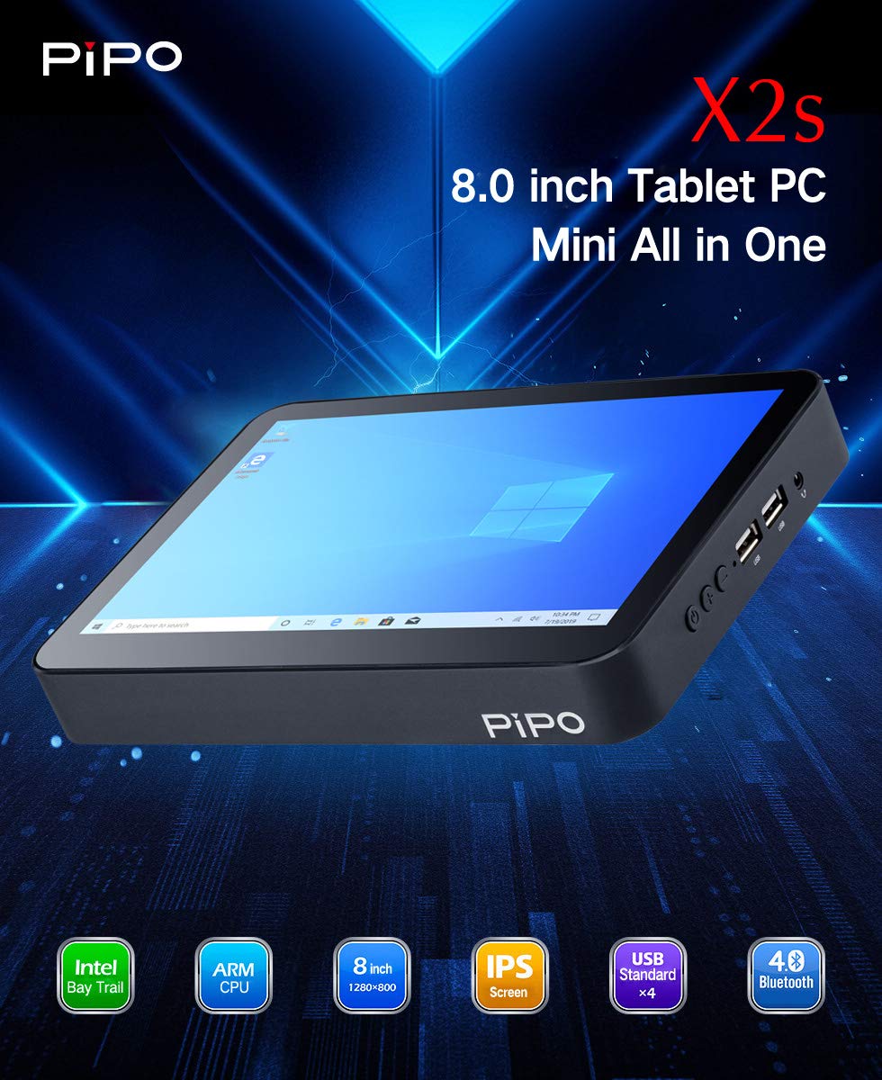 Pipo X2S Mini PC 8inch 1280 * 800 IPS Screen Windows 10 Tablet PC Z3735 Mini Desktop 2G Ram 64G ROM TV Box BT4.0 WiFi RJ45