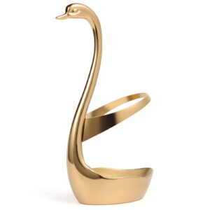 ansaw gold swan base holder coffee bar, dining entertaining wedding table decorative (size large)