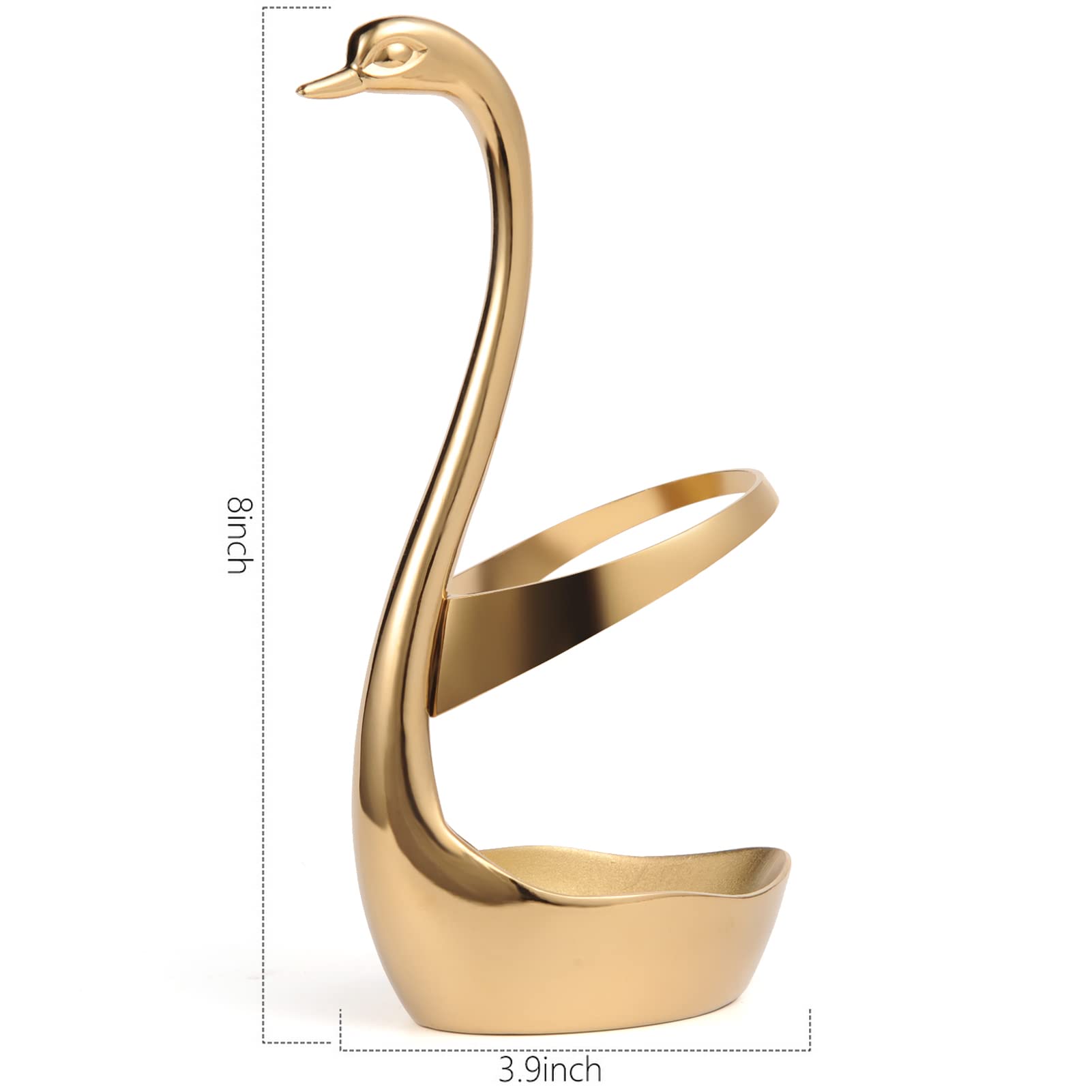 AnSaw Gold Swan Base Holder Coffee Bar, Dining Entertaining Wedding Table Decorative (Size Large)