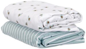 simple joys by carter's baby 2-pack cotton crib sheets, stripe/avocados, one size