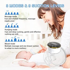 Wearable Breast Pump,Quiet & Hands-Free,Portable,in-Bra Double Electric Breast Pump(Black)