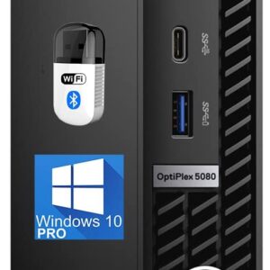 Dell OptiPlex 5080 Micro Desktop Computer – Intel Core i5-10400 Upto 4.3GHz - 16GB RAM, 512GB M.2 NVME SSD, AC Wi-Fi, Bluetooth, DisplayPort, HDMI, USB Type-C - Windows 10 Pro (Renewed)