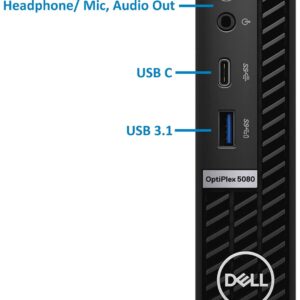 Dell OptiPlex 5080 Micro Desktop Computer – Intel Core i5-10400 Upto 4.3GHz - 16GB RAM, 512GB M.2 NVME SSD, AC Wi-Fi, Bluetooth, DisplayPort, HDMI, USB Type-C - Windows 10 Pro (Renewed)