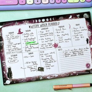 Planner Fall Décor Big Weekly Planner Notepad Agenda Office desk Room Décor Witchy Mother's Day Gifts For Women Undated 2023 By Spirit Nest