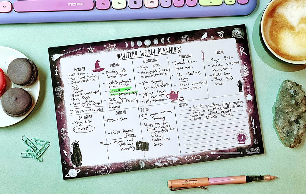 Planner Fall Décor Big Weekly Planner Notepad Agenda Office desk Room Décor Witchy Mother's Day Gifts For Women Undated 2023 By Spirit Nest