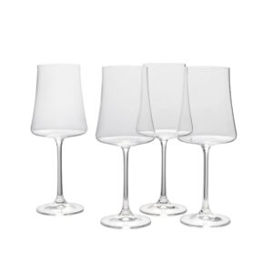 mikasa aline set of 4 white wine glasses, 16-ounce, clear