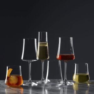 Mikasa Aline Set of 4 White Wine Glasses, 16-Ounce, Clear