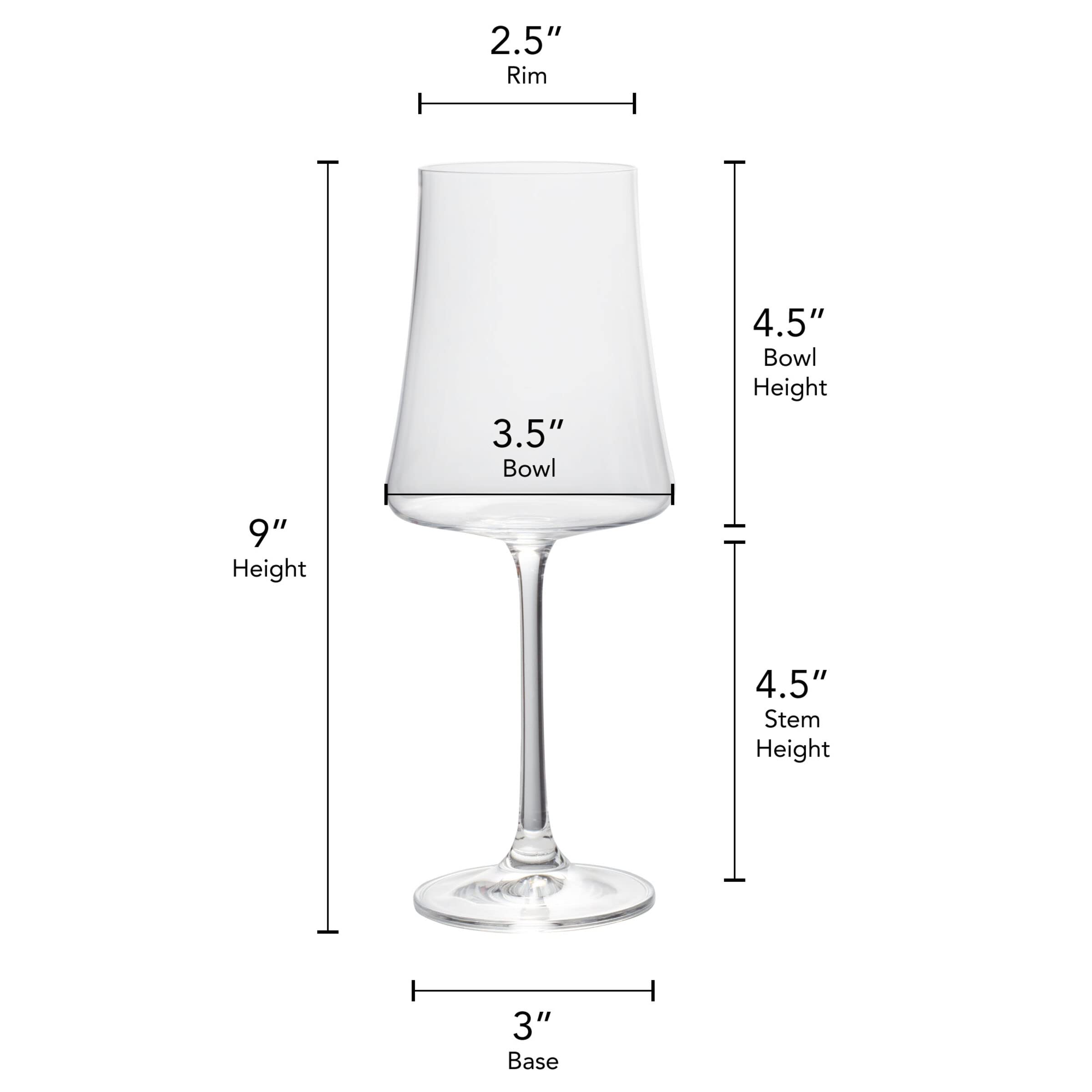 Mikasa Aline Set of 4 White Wine Glasses, 16-Ounce, Clear