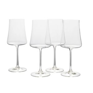 mikasa aline set of 4 red wine glasses, 4 count (pack of 1), clear