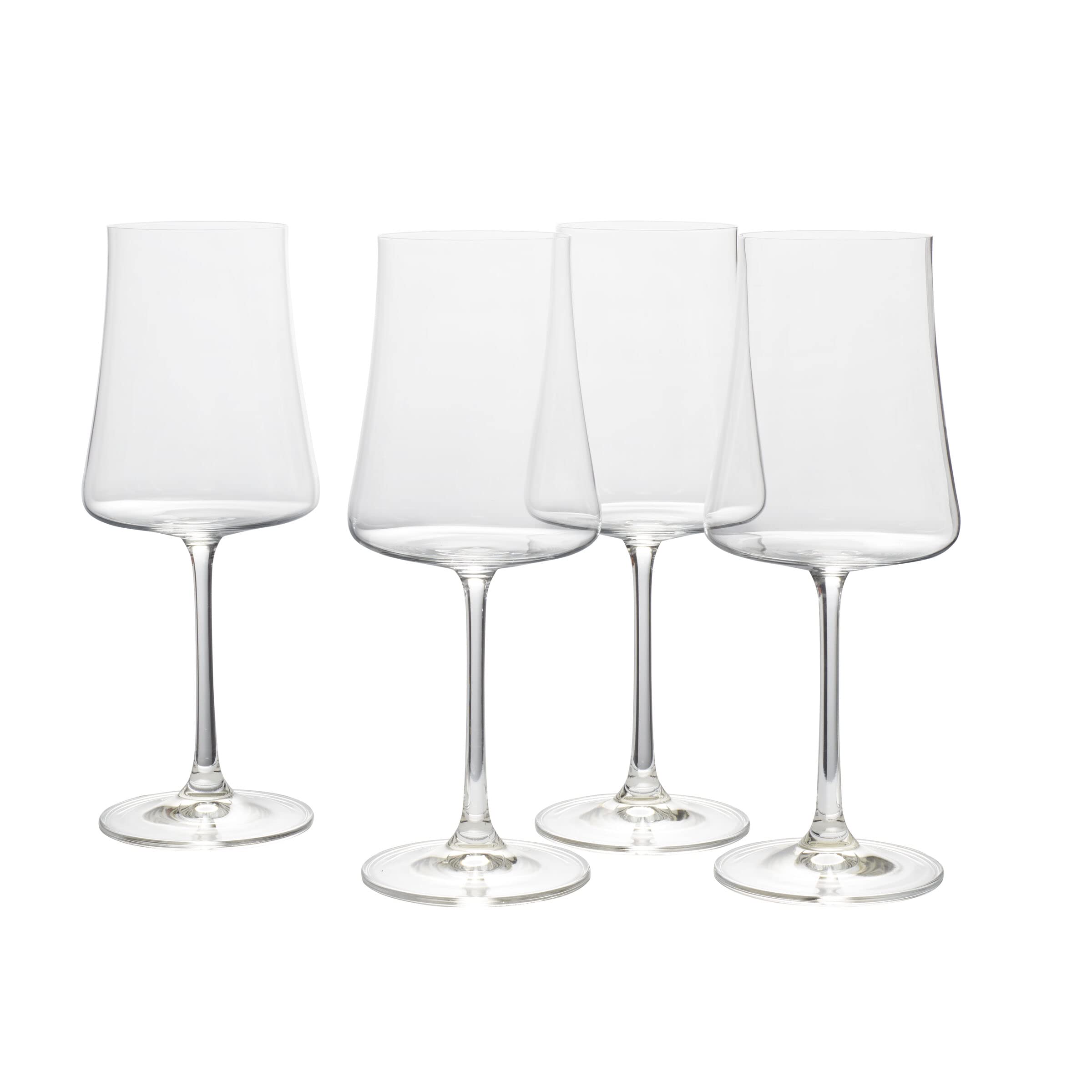 Mikasa Aline Set of 4 Red Wine Glasses, 4 Count (Pack of 1), Clear