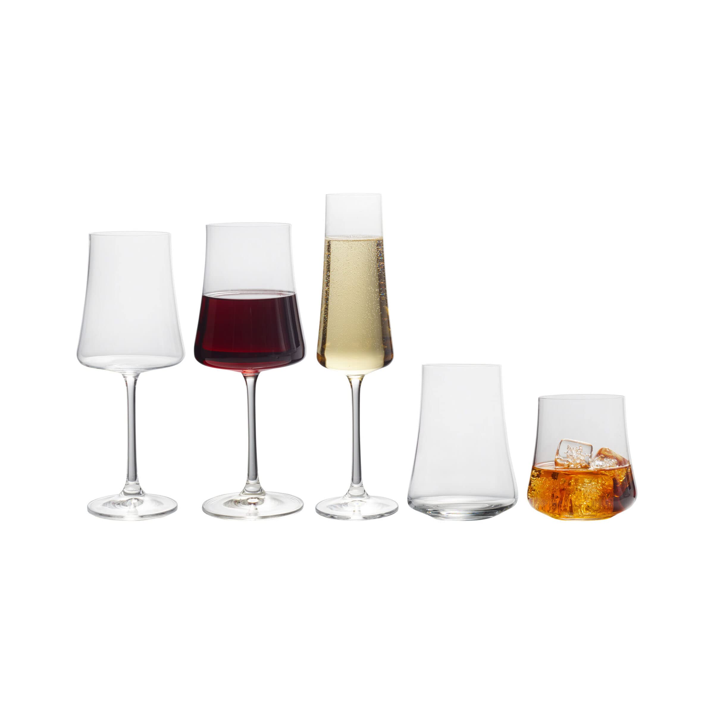 Mikasa Aline Set of 4 Red Wine Glasses, 4 Count (Pack of 1), Clear