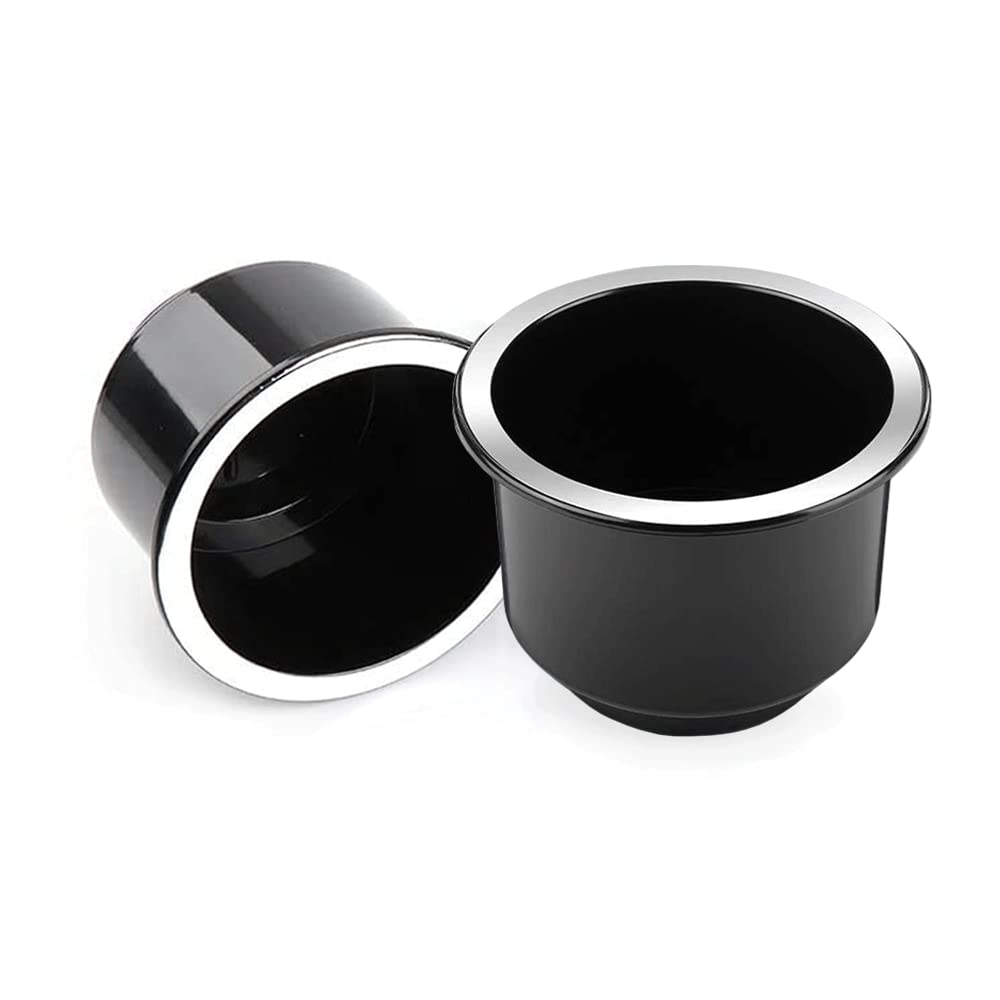 GYBest 2 Pcs Plastic Black Cup Holder, Recliner-Handles Replacement Cup Holder Insert for Sofa Boat Couch Recliner Poker Table (3.6inch Wx3.35 H)