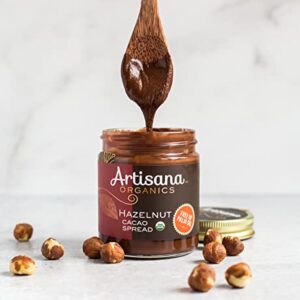 Artisana Organics Hazelnut Cacao Spread, 9.5 oz | No Palm Oil, Sweetened with Coconut Sugar