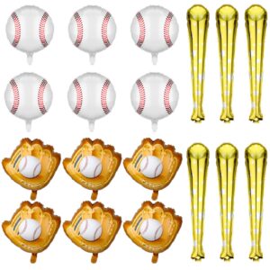 18 pieces 18 inch baseball balloons baseball foil balloons 20 inch baseball glove jumbo balloons 30 inch baseball bat balloons for birthday sports theme party decoration photo props supplies