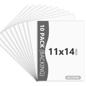somime 10 pack backing boards only - 11x14 uncut white mats matboards, acid free & white core backerboards, ideal for photos, pictures, prints, frames, arts