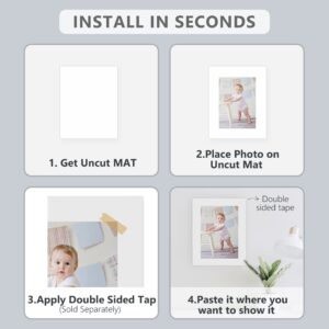 Somime 10 Pack Backing Boards Only - 11X14 Uncut White Mats Matboards, Acid Free & White Core Backerboards, Ideal for Photos, Pictures, Prints, Frames, Arts