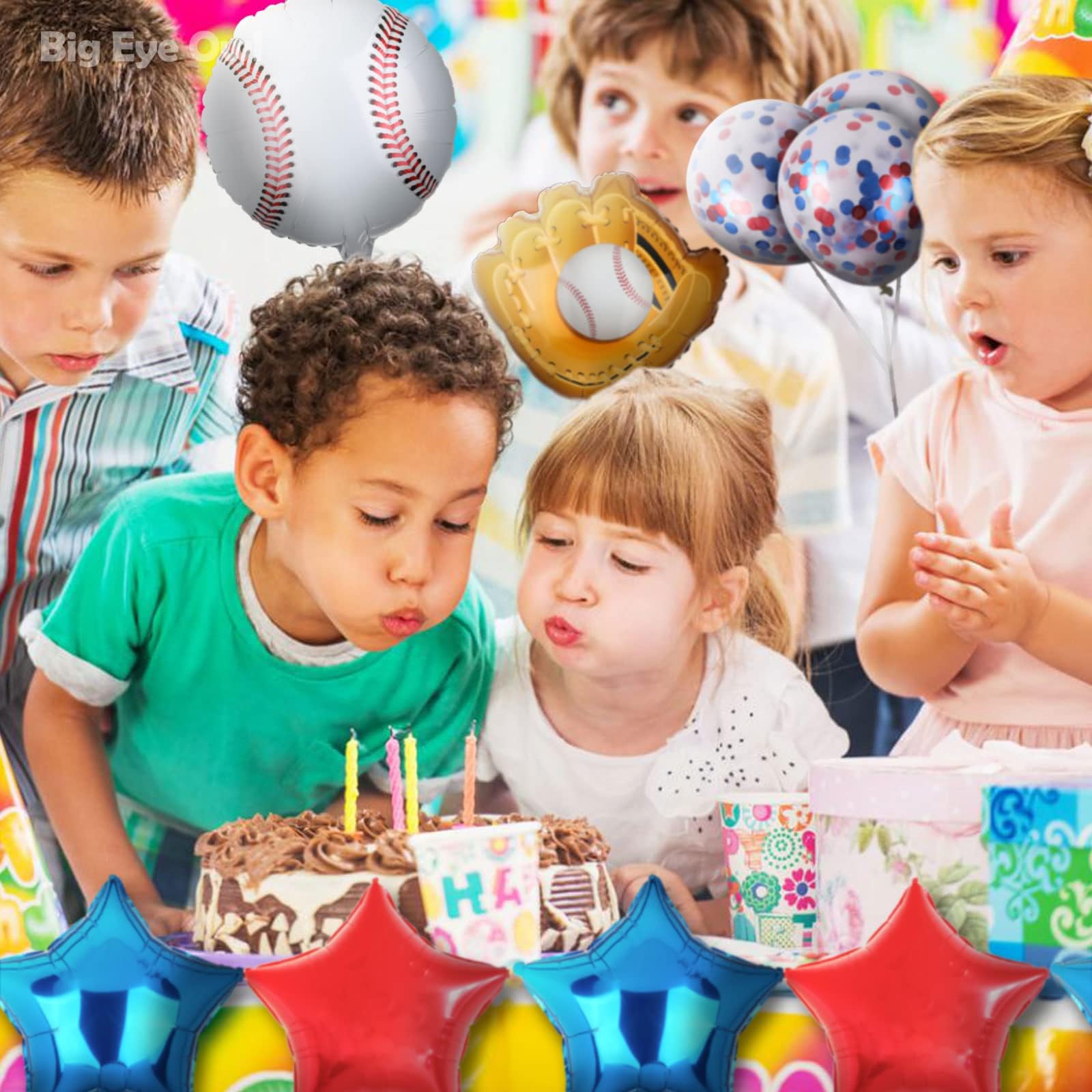 Baseball Birthday Party Foil Balloons Set Decorations Glove Round Baseball Theme Mylar Confetti Balloon Supplies Baby Shower