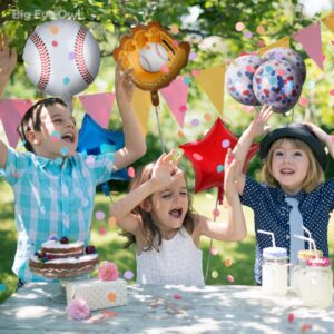 Baseball Birthday Party Foil Balloons Set Decorations Glove Round Baseball Theme Mylar Confetti Balloon Supplies Baby Shower