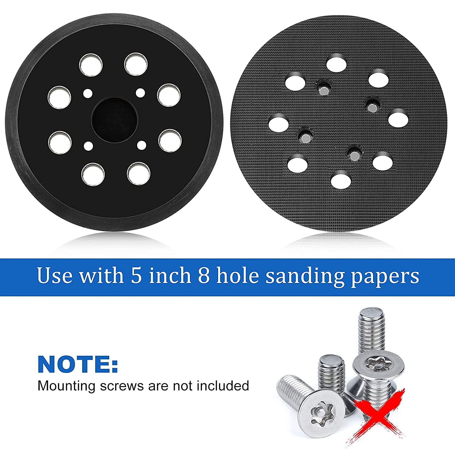 5 Inch Hook and Loop Sanding Pad Replacement, Compatible with Ridgid R2600,R2601 Random Orbit Sander