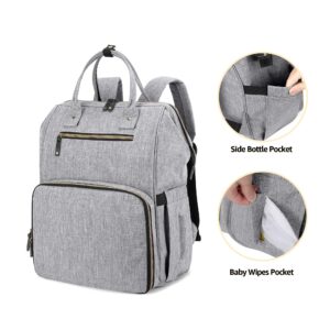 Damero Breast Pump Backpack, Pumping Bag with Laptop Sleeve and Multiple Pockets, Fits Most Brands Breast Pumps and Cooler Bag, Gray, Patent Design