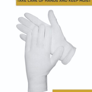 DOVORTEX 24 Pcs White Cotton Gloves, Protective Gloves for Dry Hands, Moisturizing Gloves, Inspection Gloves, Machine Washable