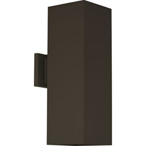 outdoor 6 in.led square cast aluminum modern cylinder with up and down light wall lantern antique bronze
