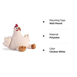 Sanlykate Fabric Decorative Door Stopper, 2.2LB Cute Interior Animal Doorstops, Anti Collision Heavy Duty Door Stoppers for Home, Book Stopper Weighted Floor Wall Protector, Chicken White