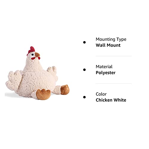 Sanlykate Fabric Decorative Door Stopper, 2.2LB Cute Interior Animal Doorstops, Anti Collision Heavy Duty Door Stoppers for Home, Book Stopper Weighted Floor Wall Protector, Chicken White