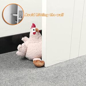 Sanlykate Fabric Decorative Door Stopper, 2.2LB Cute Interior Animal Doorstops, Anti Collision Heavy Duty Door Stoppers for Home, Book Stopper Weighted Floor Wall Protector, Chicken White