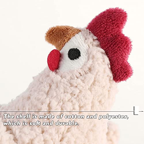 Sanlykate Fabric Decorative Door Stopper, 2.2LB Cute Interior Animal Doorstops, Anti Collision Heavy Duty Door Stoppers for Home, Book Stopper Weighted Floor Wall Protector, Chicken White