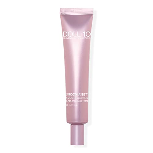 Doll 10 Smooth Assist Smooth Solution Pore Refining Primer - Mattifying Moisturizing Brightening Facial Serum that Extends Makeup, Blurs Pores & Texture